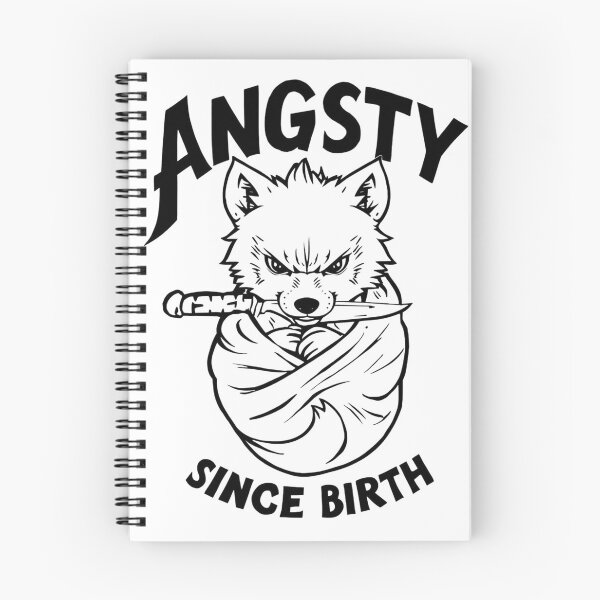 Item preview, baby wolf "angsty since birth" designed and sold by PunkdUpPrints.
