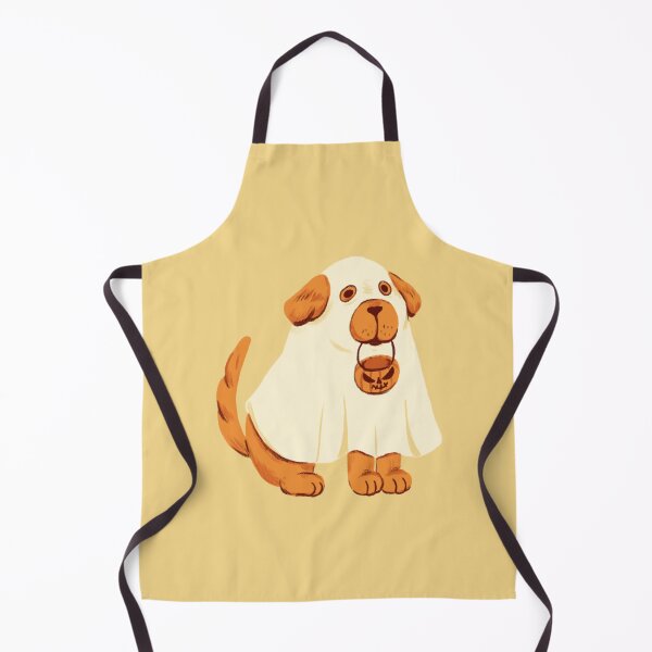 Item preview, Cute Dog in Ghost Costume with Pumpkin Bucket – Halloween Art designed and sold by Costa-Services.