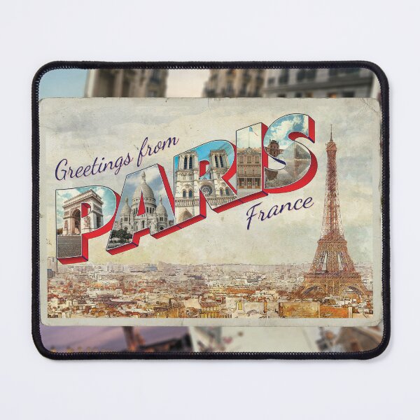 Item preview, Greetings from Paris in France Vintage style retro souvenir designed and sold by DeveloperProp0.
