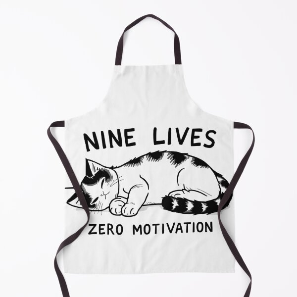 Item preview, lazy cat "nine lives zero motivation" designed and sold by PunkdUpPrints.