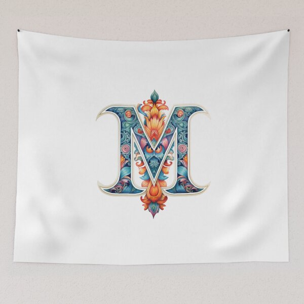 Item preview, Ornamental Letter M – Colorful Artistic Monogram designed and sold by Happyfreedom.