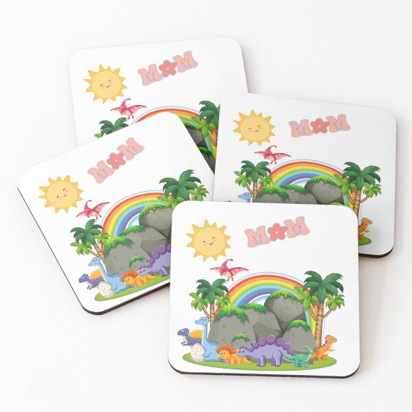 Item preview, Cute Rainbow Dinosaur Family with Sun & Mom Text designed and sold by BushraDesgin.