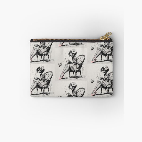 Item preview, Woman - Ballerina - Pink Pointe Shoes - Hot Coffee - Short Curly Hair - Heart  designed and sold by AlinaSCorner.