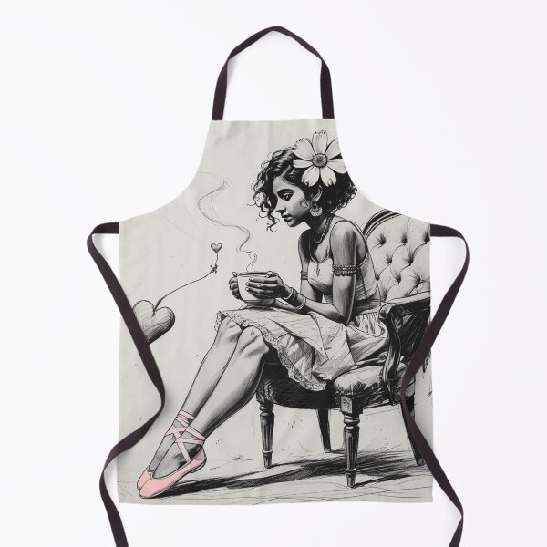 Item preview, Woman - Ballerina - Pink Pointe Shoes - Hot Coffee - Short Curly Hair - Heart  designed and sold by AlinaSCorner.