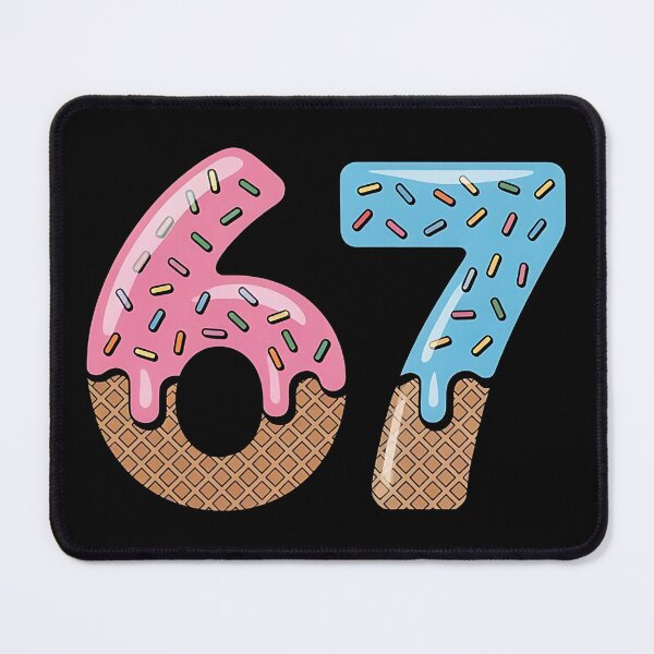 Aperçu de l'œuvre 67 Ice Cream Drip Meme Six Seven Gen Alpha Slang, Ice Cream Sprinkles Numéro 67 créée et vendue par BLZART.