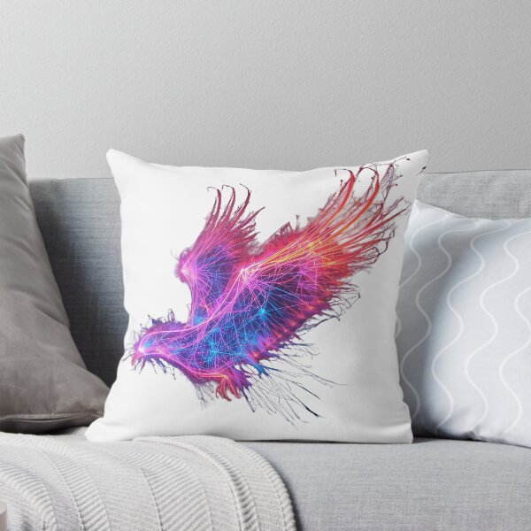 Item preview, Futuristic Light hawk  – Abstract Neon Fractal Energy Design designed and sold by NatureNookTees.