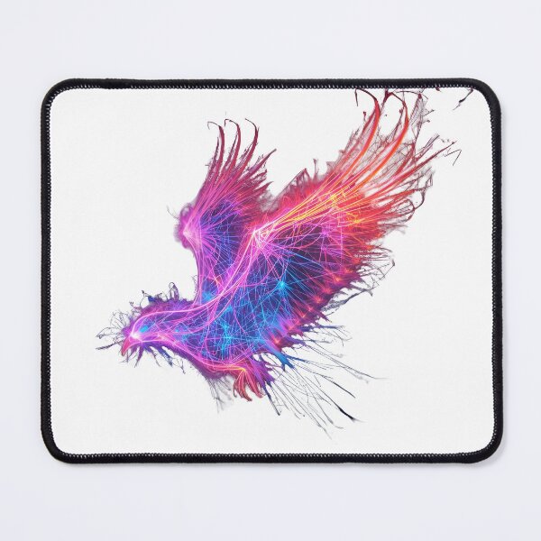 Item preview, Futuristic Light hawk – Abstract Neon Fractal Energy Design designed and sold by NatureNookTees.