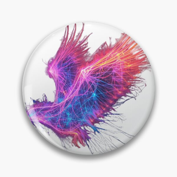 Item preview, Futuristic Light hawk  – Abstract Neon Fractal Energy Design designed and sold by NatureNookTees.