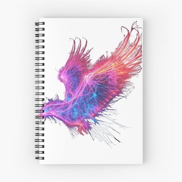 Item preview, Futuristic Light hawk  – Abstract Neon Fractal Energy Design designed and sold by NatureNookTees.