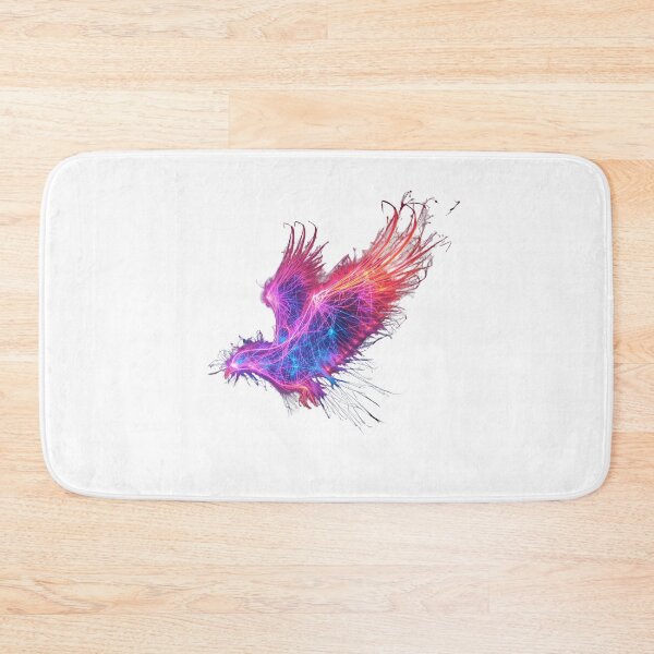 Item preview, Futuristic Light hawk  – Abstract Neon Fractal Energy Design designed and sold by NatureNookTees.