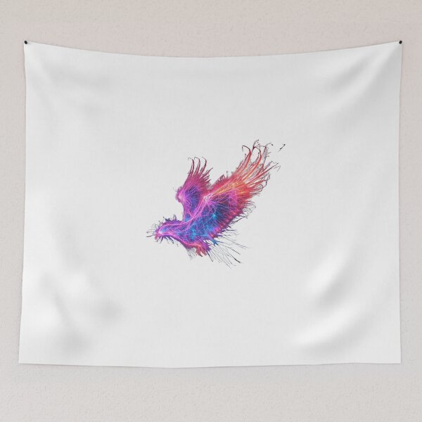 Item preview, Futuristic Light hawk  – Abstract Neon Fractal Energy Design designed and sold by NatureNookTees.