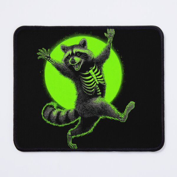 Item preview, Halloween Raccoon – Cartoon Raccoon in Glowing Skeleton Suit designed and sold by Meiersbeste.