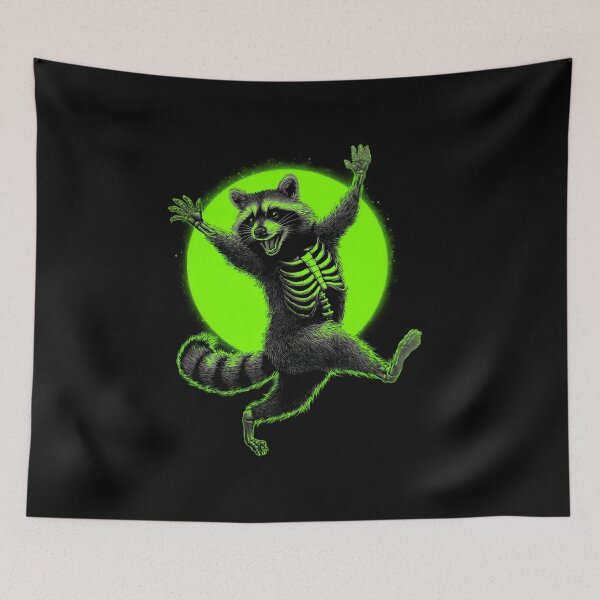 Item preview, Halloween Raccoon – Cartoon Raccoon in Glowing Skeleton Suit designed and sold by Meiersbeste.