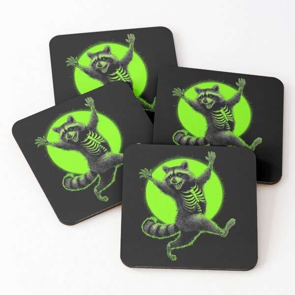Item preview, Halloween Raccoon – Cartoon Raccoon in Glowing Skeleton Suit designed and sold by Meiersbeste.