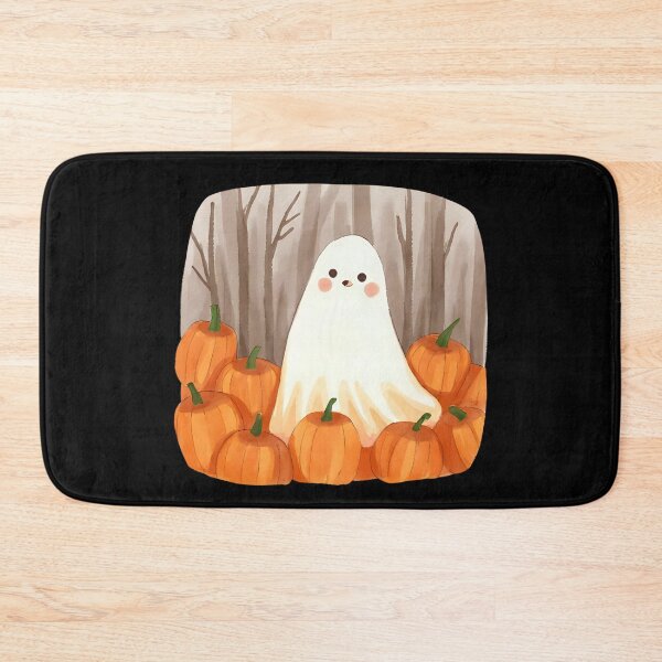 Item preview, Cute Ghost with Pumpkins black – Kawaii Halloween designed and sold by Dream Magic Co.