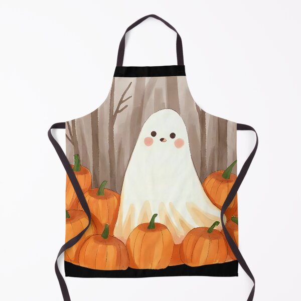 Item preview, Cute Ghost with Pumpkins black – Kawaii Halloween designed and sold by Dream Magic Co.