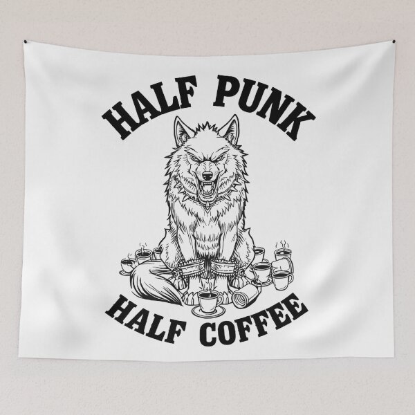 Item preview, Wolf "half punk half coffee" designed and sold by PunkdUpPrints.