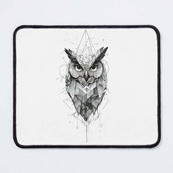 Item preview, Abstract Low-Poly Owl Drawing Blackwork Art designed and sold by Pearlsiwa.