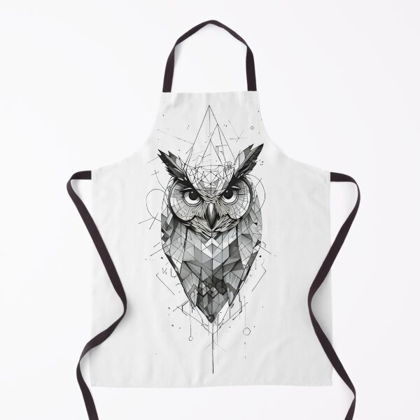 Item preview, Abstract Low-Poly Owl Drawing Blackwork Art designed and sold by Pearlsiwa.