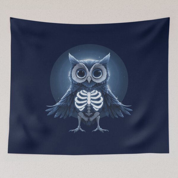 Item preview, Halloween Owl – Cartoon owl in glowing skeleton costume designed and sold by Meiersbeste.