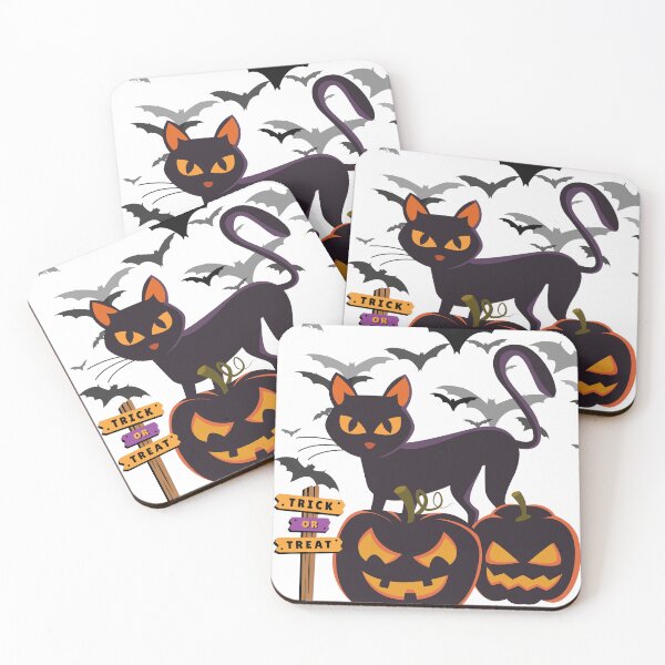 Item preview, Spooky Black Cat Halloween Trick or Treat Design designed and sold by KikaDP.