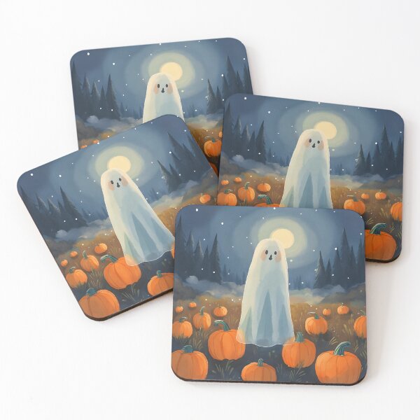 Item preview, Glowing Ghost in Pumpkin Field – Spooky Aesthetic designed and sold by Dream Magic Co.