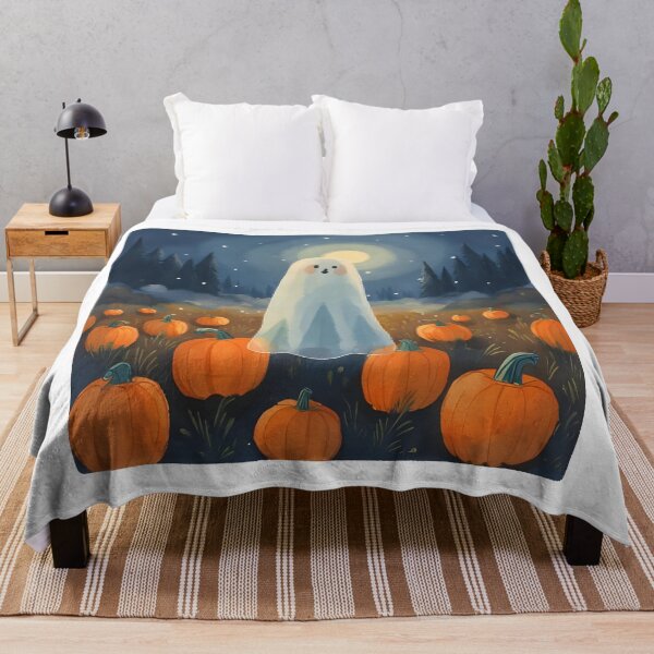 Item preview, Glowing Ghost in Pumpkin Field – Spooky Aesthetic designed and sold by Dream Magic Co.