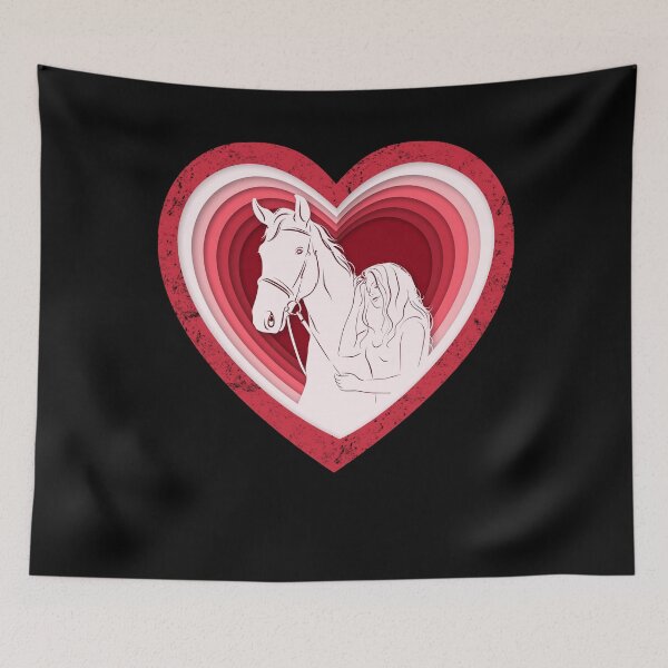 Artikelvorschau, Mädchen, die Pferde Ombre Heart Horse lieben entworfen und verkauft von LarkDesigns.