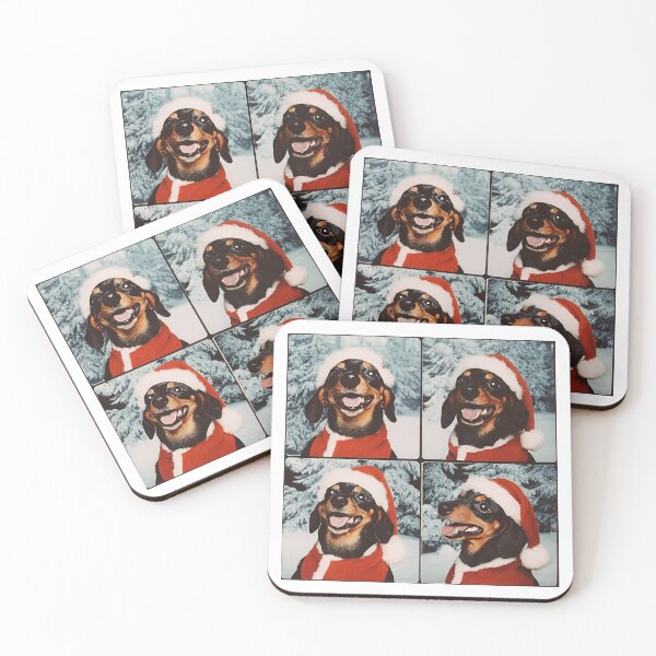 Item preview, Funny Dachshund Christmas Photobooth – Cute Dog in Santa Hat Holiday Design designed and sold by RockFireMerch.
