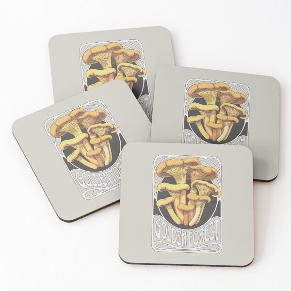 Item preview, Stylized Woodland Mushrooms in Classic Scrollwork designed and sold by SplashTastic.
