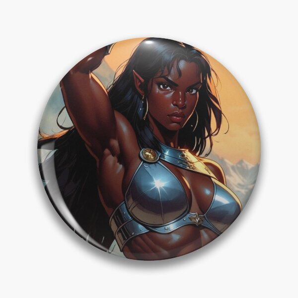 Item preview, Black Warrior woman with sword fantasy art illustration designed and sold by Vintage Designs +.