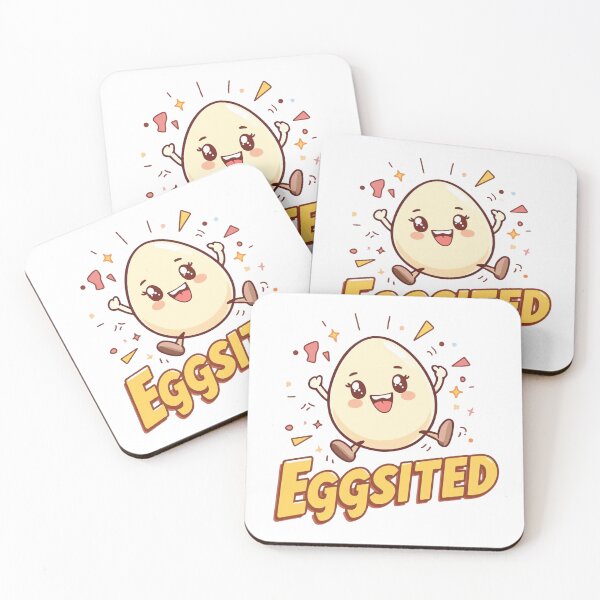 Artikelvorschau, Eggsited Cartoon | Kawaii Aufgeregtes Ei entworfen und verkauft von Mr.Egg Shop.
