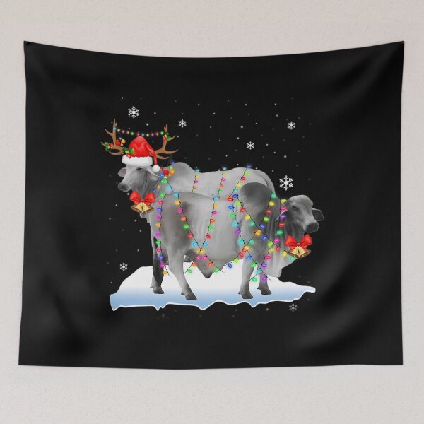 Item preview, Brahman Cow Christmas Tree Lights Reindeer Santa Xmas Pajama 		 designed and sold by mxfkudremp26.