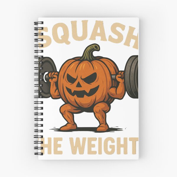 Item preview, Squash the Weights Funny Pumpkin Weightlifting Halloween Workout Design designed and sold by Bmd4Fitness.