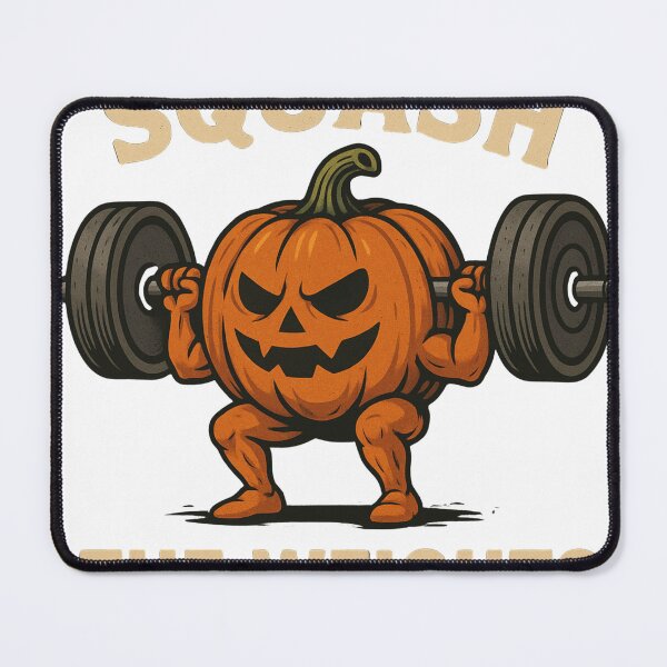 Item preview, Squash the Weights Funny Pumpkin Weightlifting Halloween Workout Design designed and sold by Bmd4Fitness.