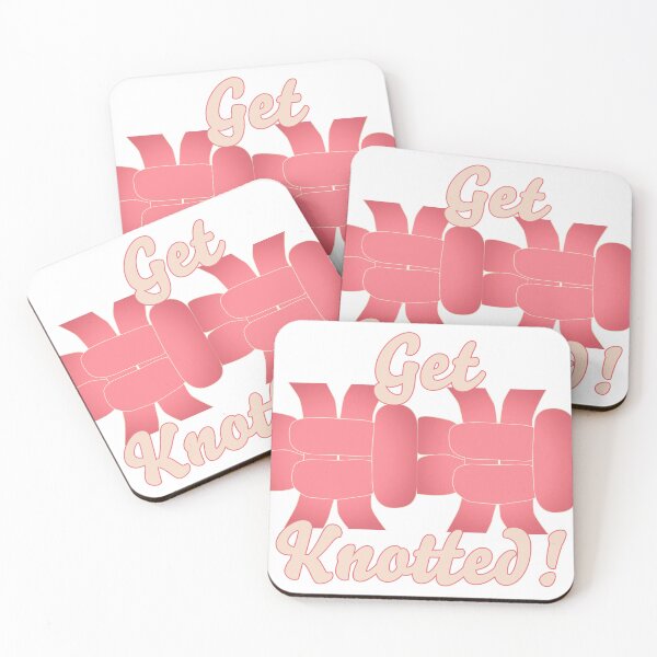 Item preview, Get Knotted! Pink-Cream on White - Right Facing Square Knot designed and sold by Kate Anderson Art.