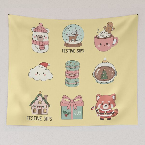 Item preview, Cute Cozy Christmas Critters and Sips designed and sold by cozy corner co. .