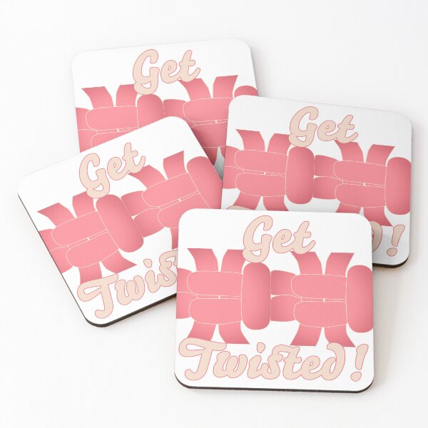Item preview, Get Twisted! Pink-Cream on White - Right Facing Square Knot designed and sold by Kate Anderson Art.