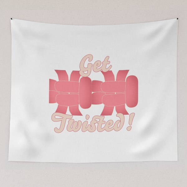 Item preview, Get Twisted! Pink-Cream on White - Right Facing Square Knot designed and sold by Kate Anderson Art.