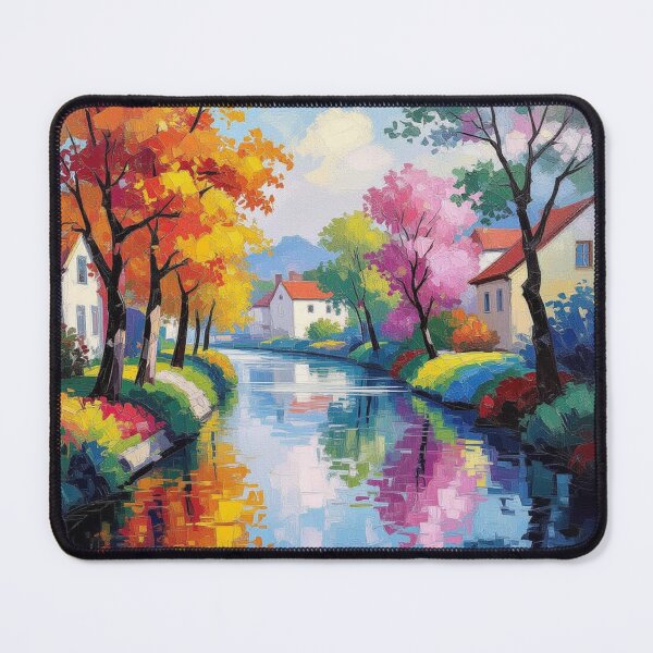 Item preview, River Village – happy little trees, blooming colors & peaceful skies designed and sold by FotoworldEdel.