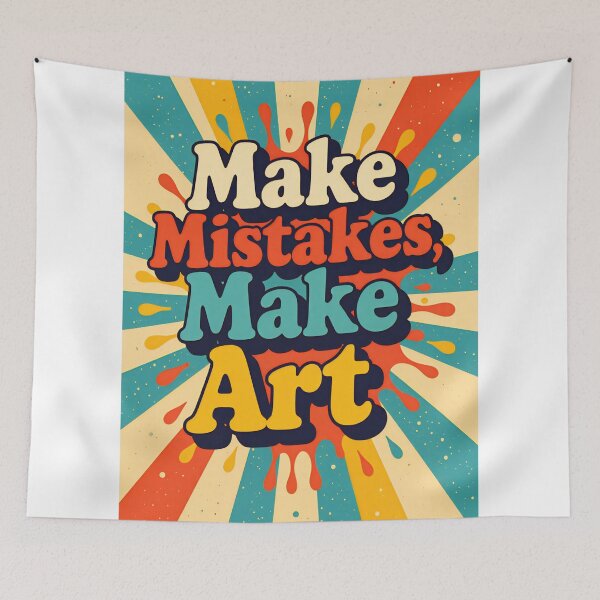 Item preview, Creative poster with the message to embrace mistakes and engage in art activities designed and sold by SpaceartLilu.