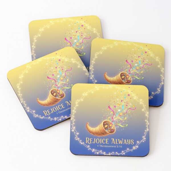 Item preview, Rejoice Always Cornucopia Christian Quote Scripture Art. designed and sold by loveandlightrb.
