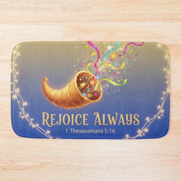 Item preview, Rejoice Always Cornucopia Christian Quote Scripture Art. designed and sold by loveandlightrb.