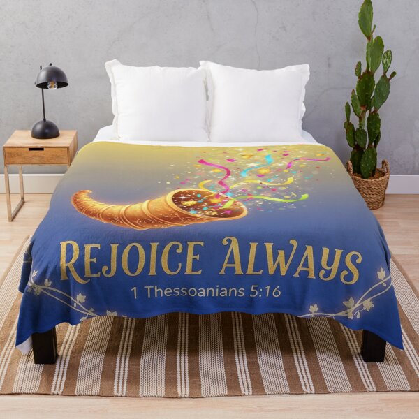 Item preview, Rejoice Always Cornucopia Christian Quote Scripture Art. designed and sold by loveandlightrb.