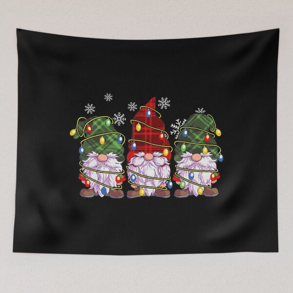 Item preview, Three Gnomes 	 	 	 Buffalo Plaid Red Christmas 		 designed and sold by ohwrywjjmbz61.
