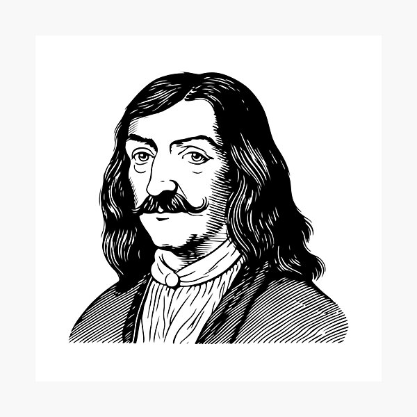 Item preview, René Descartes Portrait – French Philosopher & Mathematician Sketch designed and sold by Artistic Designs ⭐⭐⭐⭐⭐.