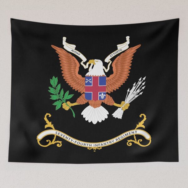 Item preview, Army - Regimental Colors - 74th Infantry Regiment  - AUDAX ET FORTIS X 300 designed and sold by Military Insignia Products.