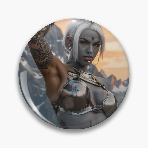 Item preview, Dark Elf Warrior woman with sword fantasy art illustration designed and sold by Vintage Designs +.