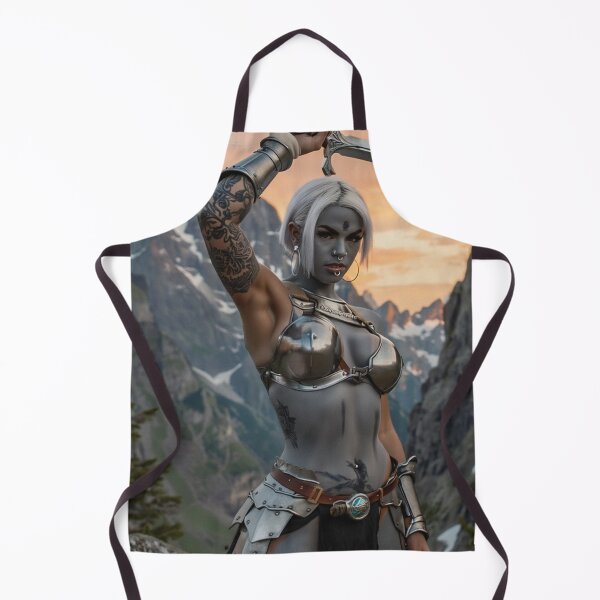 Item preview, Dark Elf Warrior woman with sword fantasy art illustration designed and sold by Vintage Designs +.