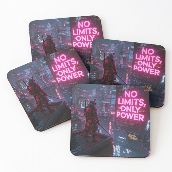 Item preview, Cyberpunk Samurai Warrior – Neon City Motivation “No Limits, Only Power” designed and sold by NatureNookTees.